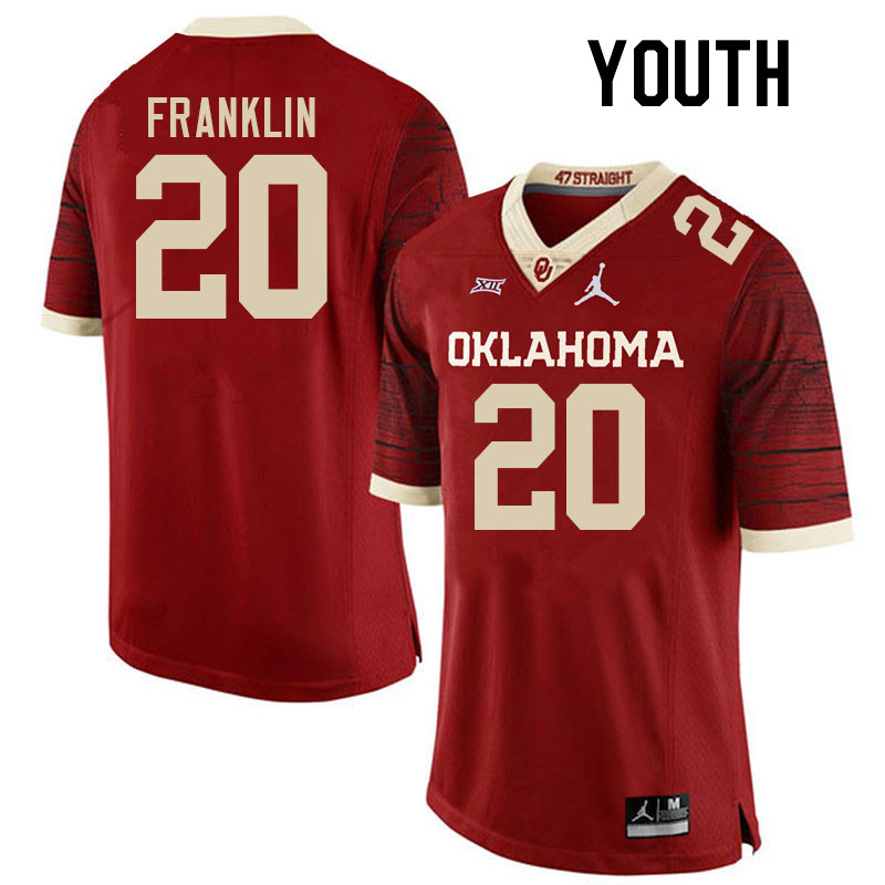 Youth #20 Sam Franklin Oklahoma Sooners College Football Jerseys Stitched-Retro